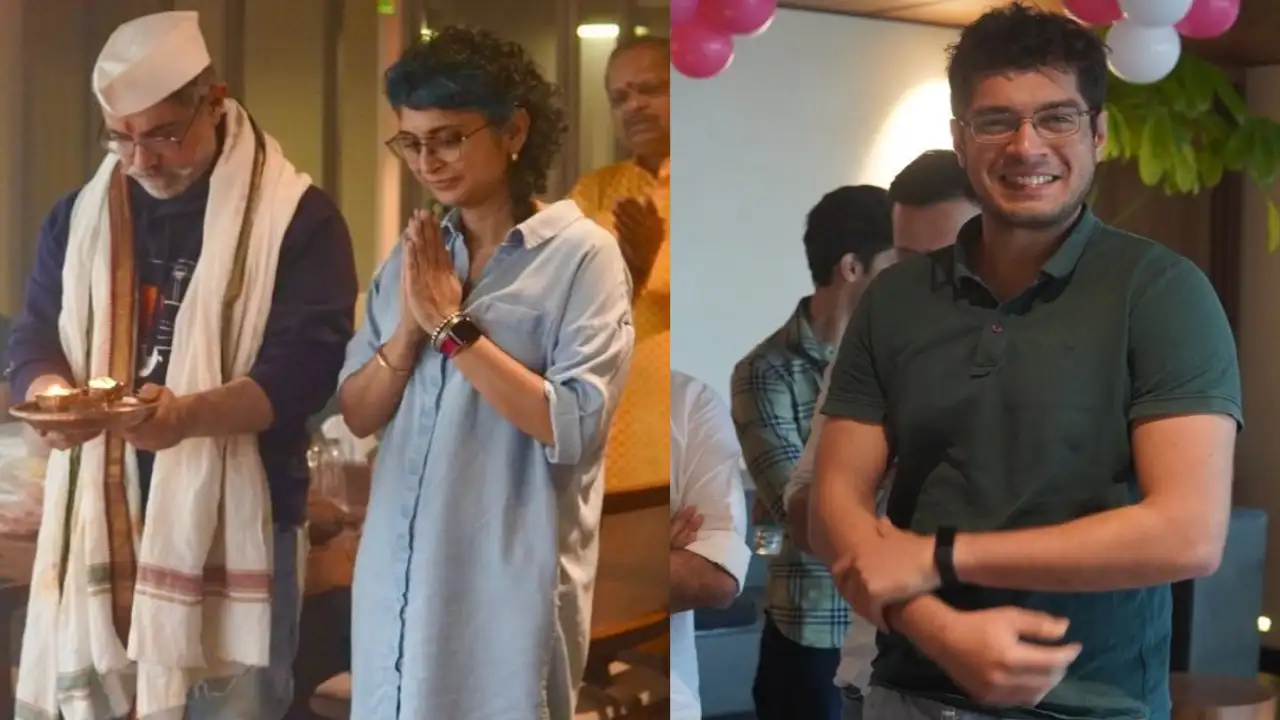 Aamir Khan performs puja with ex-wife Kiran Rao at new office, Junaid Khan  makes an appearance; PHOTOS | PINKVILLA