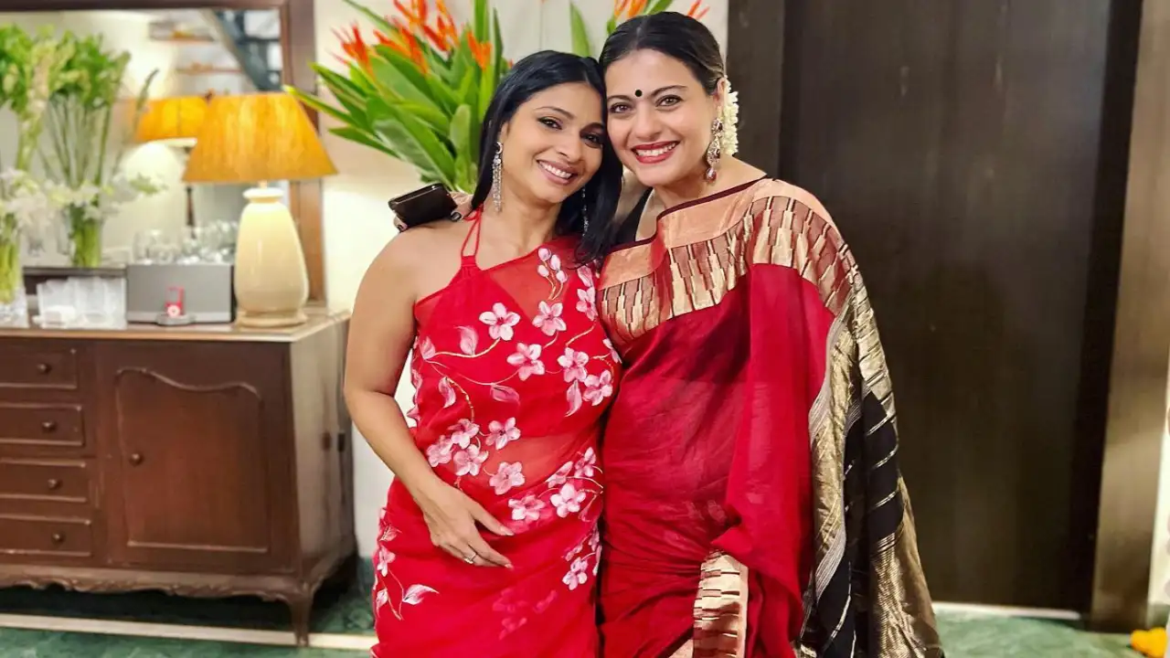 Kajol gets a warm hug from sister Tanishaa Mukerji after Salaam Venky’s special screening