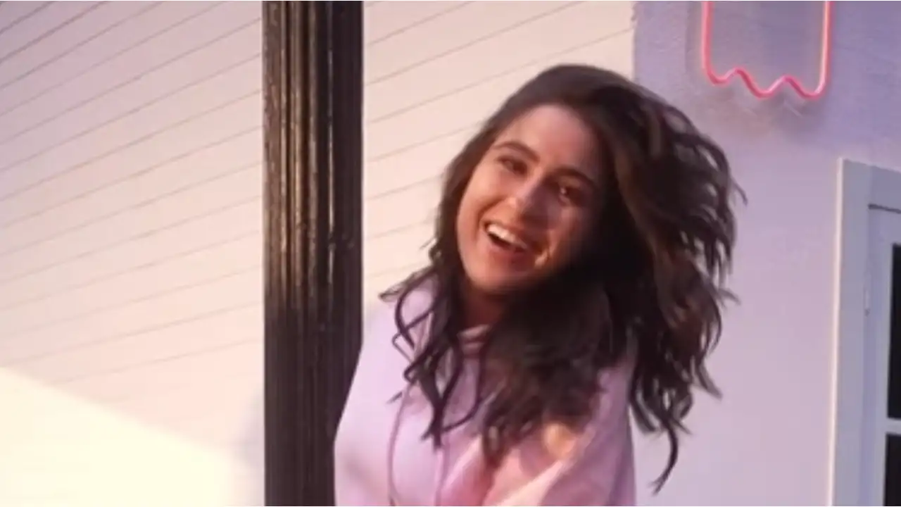 A screen grab of Sara Ali Khan from the video.
