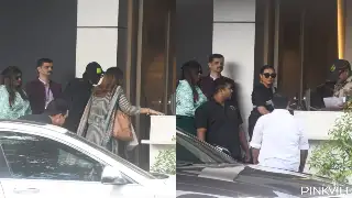 PICS: Shah Rukh Khan and Rani Mukerji twin in black as they get clicked at the airport