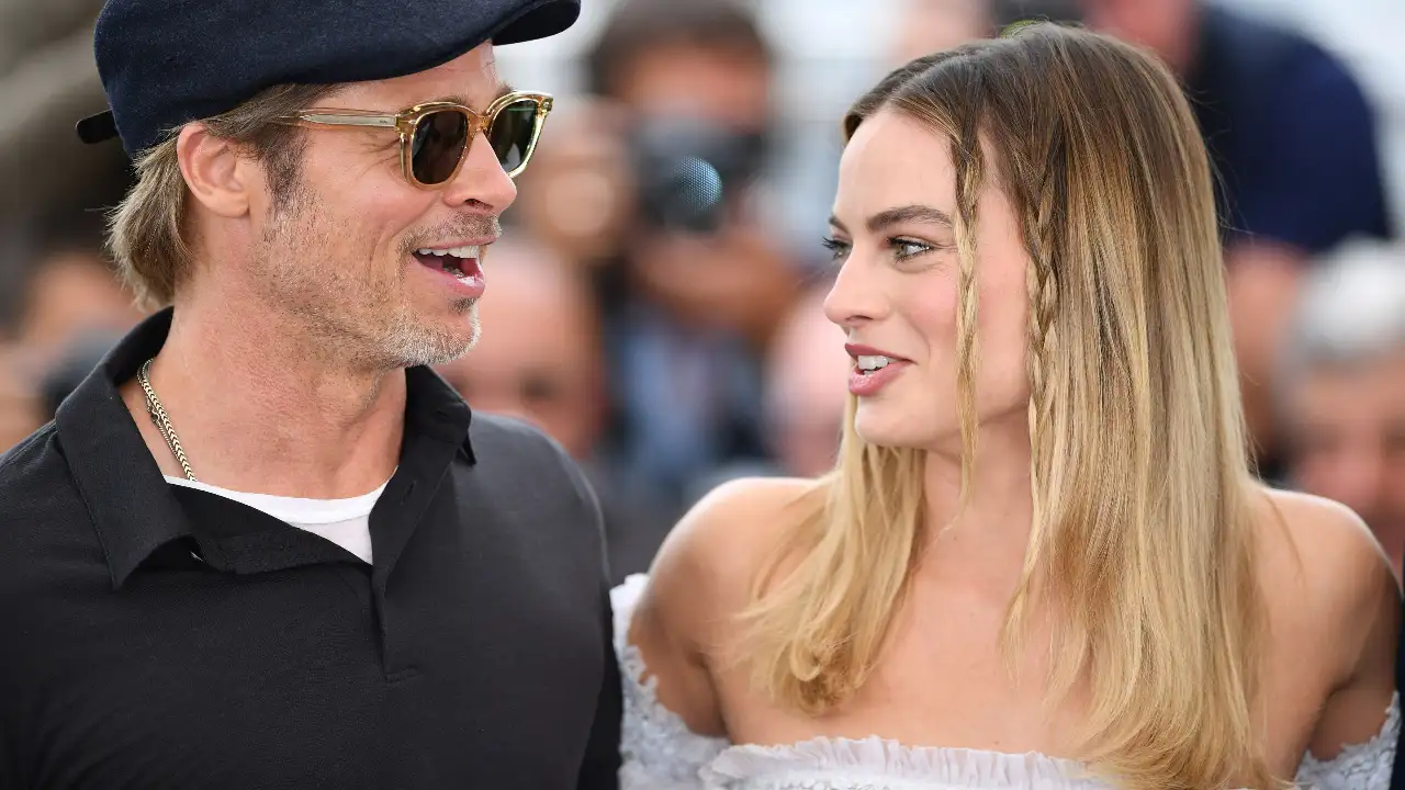 Margot Robbie and Brad Pitt star as Nellie LaRoy and Jack Conrad in Babylon. Getty Images