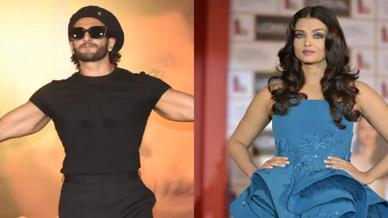 Watch Aishwarya Rai pull Ranveer Singh’s cheeks while he kisses her hands; Here's how Aaradhya Bachchan reacts