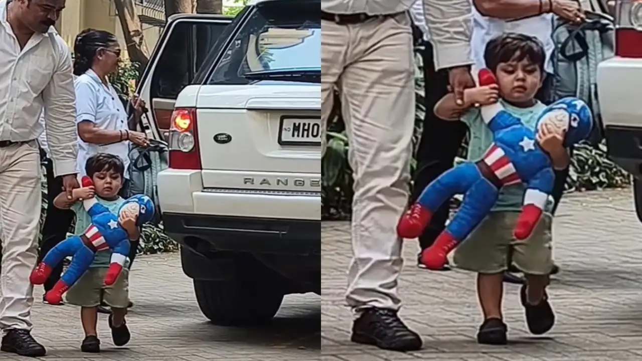 Kareena Kapoor’s son Jeh looks adorable as he walks with a toy his size, fans call him ‘laddoo baby’; WATCH