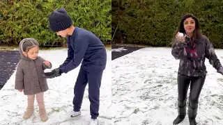 WATCH: Shilpa Shetty’s daughter Samisha's first reaction on touching snow as actress enjoys fun time with family