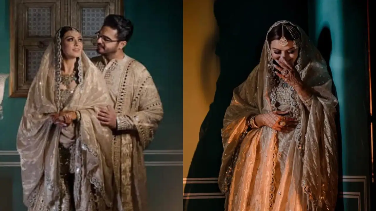 Hansika Motwani's look in Rs 3 Lakh sharara set will make you sing Rekha's iconic song 'In Aankhon Ki Masti' PC: Cup Cake Production