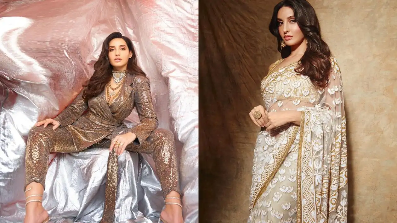Golden outfits from Nora Fatehi’s wardrobe (Picture Courtesy: Nora Fatehi/Instagram) Golden outfits from Nora Fatehi’s wardrobe (Picture Courtesy: Nora Fatehi/Instagram)