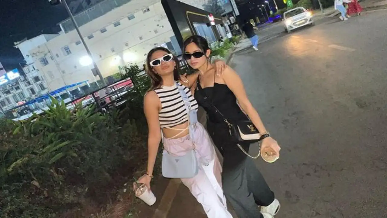 Jannat Zubair poses with her 'partner in crime' Anushka Sen Jannat Zubair poses with her 'partner in crime' Anushka Sen
