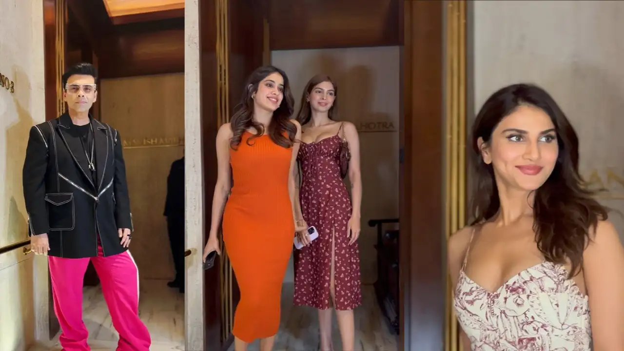 PICS: Janhvi, Khushi are actual glam dolls in slinky suits; Karan & extra at Manish Malhotra’s birthday bash