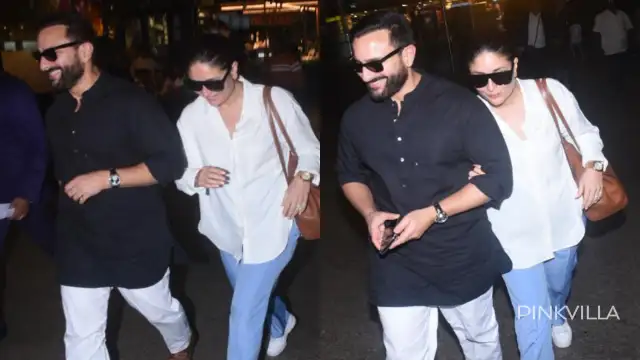 Kareena Kapoor Khan and Saif Ali Khan keep it casual and comfy as they get spotted at the airport: PICS