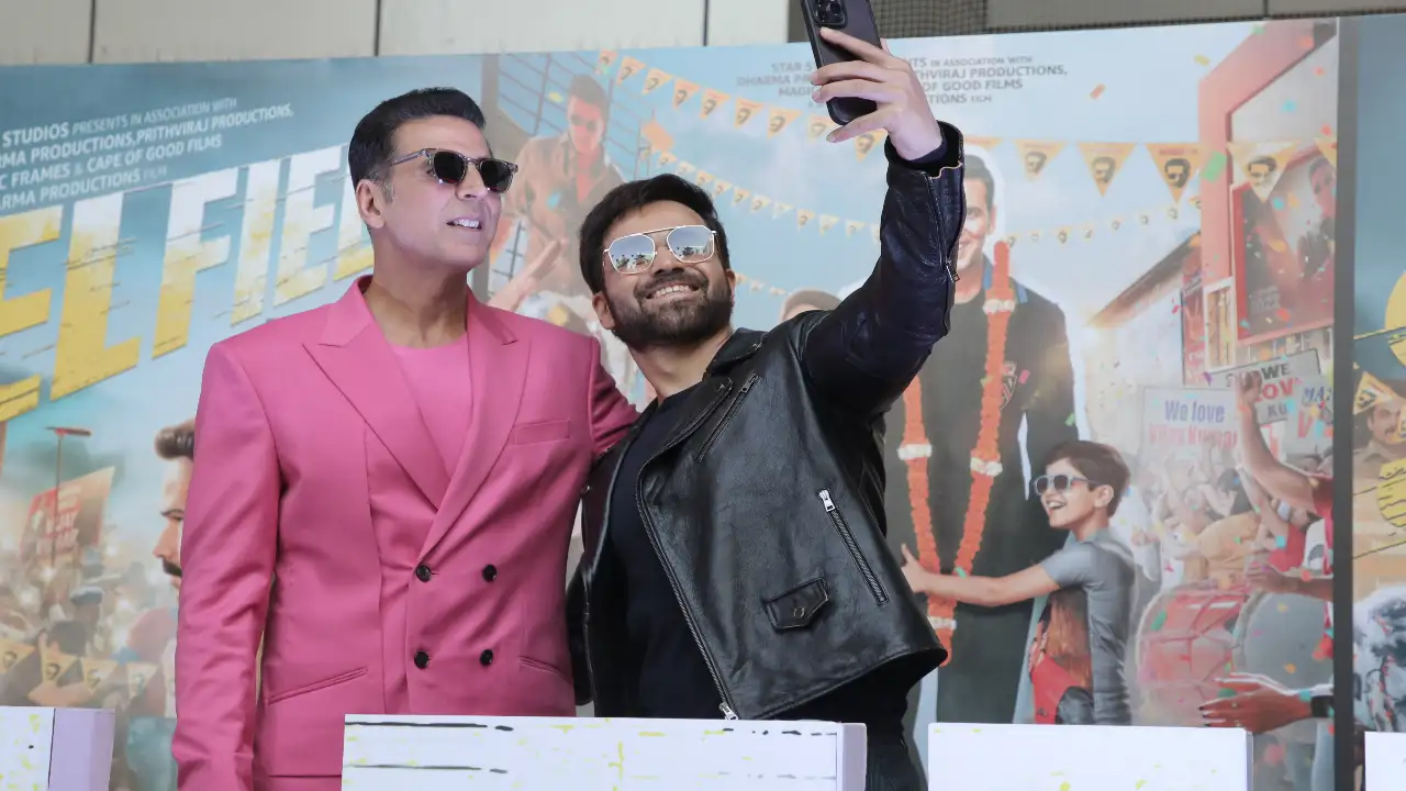 Picture courtesy: APH Images Akshay Kumar and Emraan Hashmi at Selfiee trailer launch