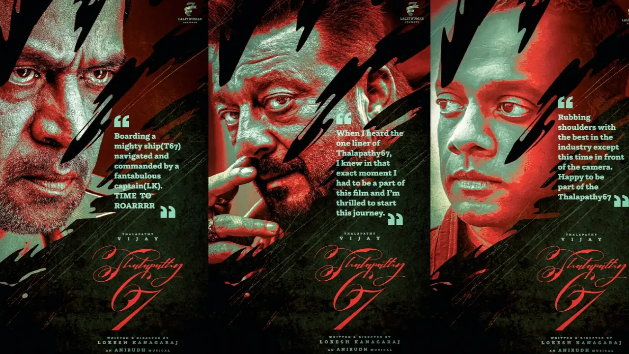 Arjun Sarja, Sanjay Dutt and Gautham Menon's first looks from Thalapathy 67 (Credits: Seven Screen Studio Instagram) Thalapathy 67