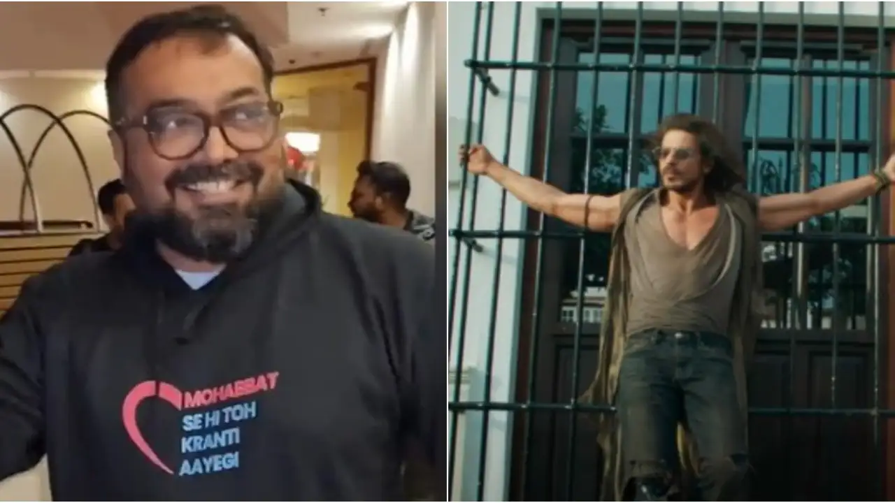 Picture courtesy: Twitter / YouTube Anurag Kashyap celebrates Shah Rukh Khan's Pathaan's success