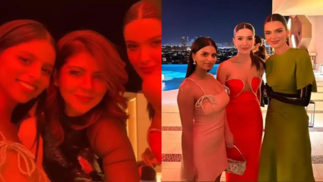 BFFs Suhana Khan and Shanaya Kapoor attend Kendall Jenner’s party in Dubai, pose with the supermodel- PICS BFFs Suhana Khan and Shanaya Kapoor attend Kendall Jenner’s party in Dubai, pose with the supermodel- PICS