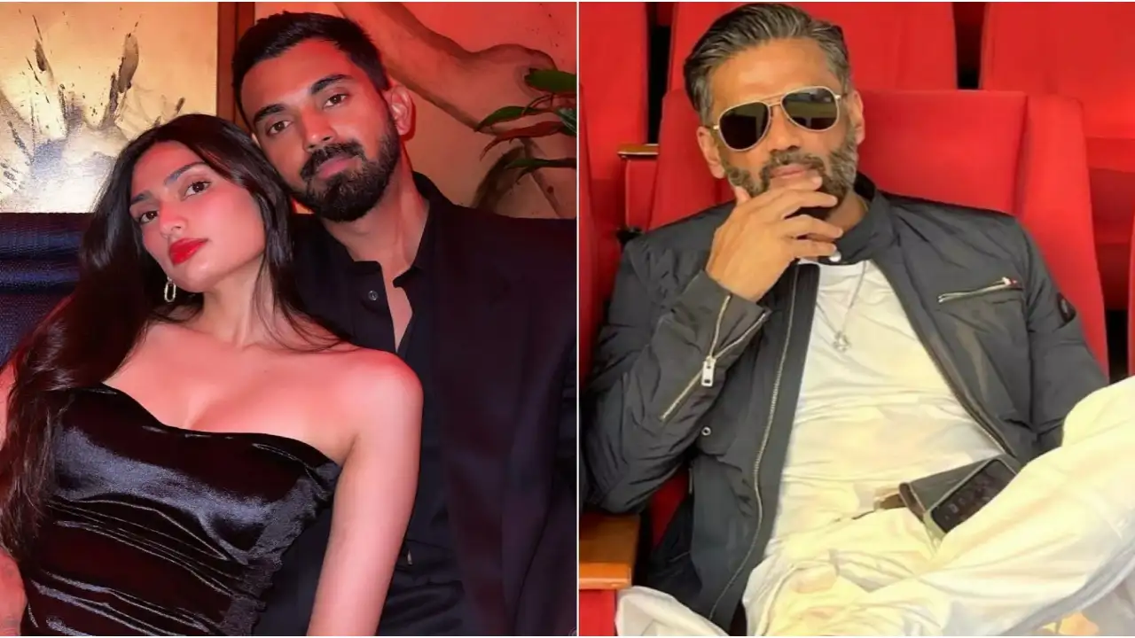 Picture courtesy: KL Rahul / Suniel Shetty Instagram KL Rahul and Athiya Shetty look stunning / Suniel Shetty looks dapper