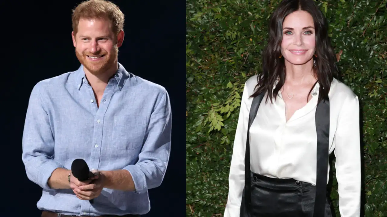 Prince Harry and Courteney Cox (Image source via Getty Images)
