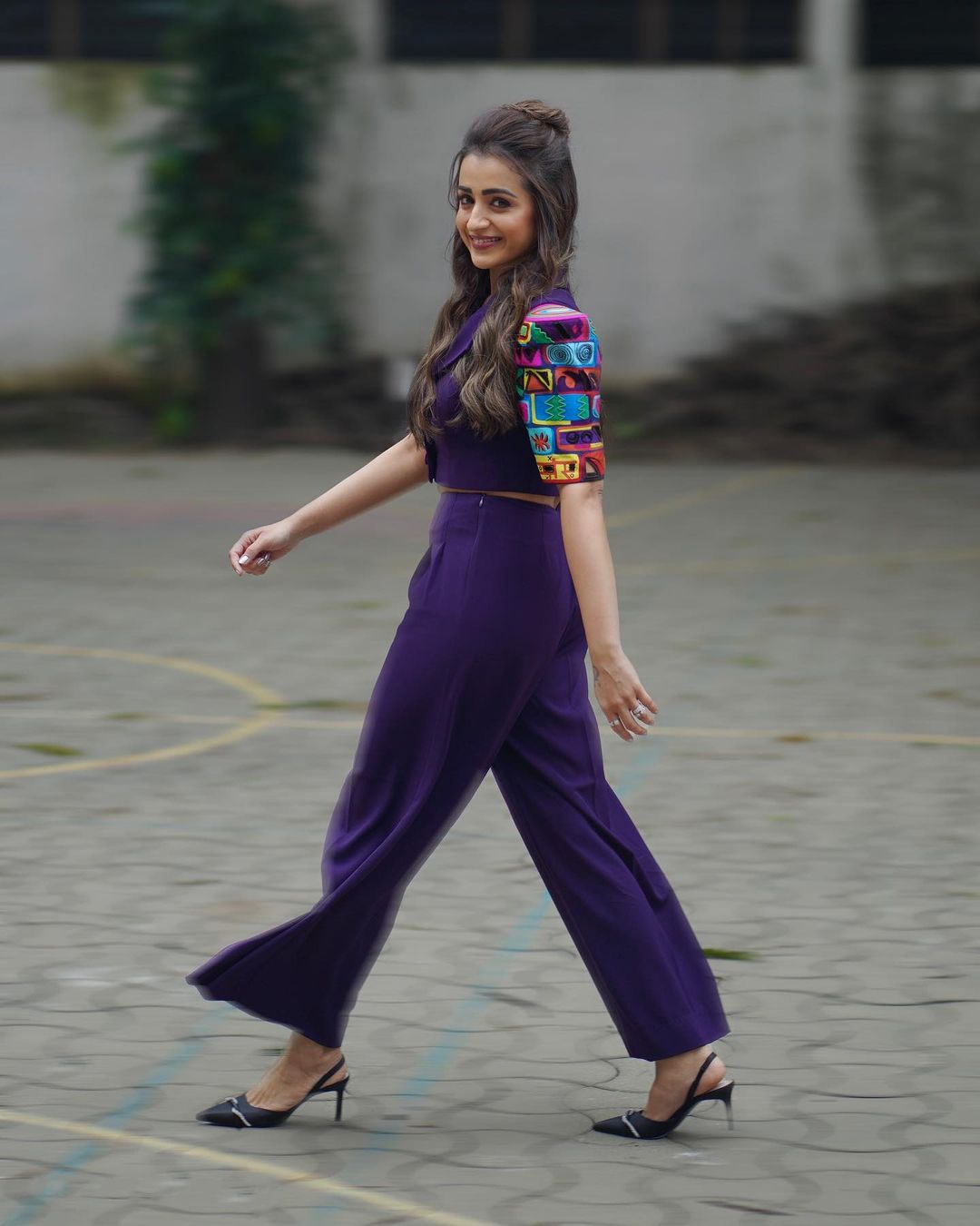 Trisha in purple coordinating set by Mini Sondhi