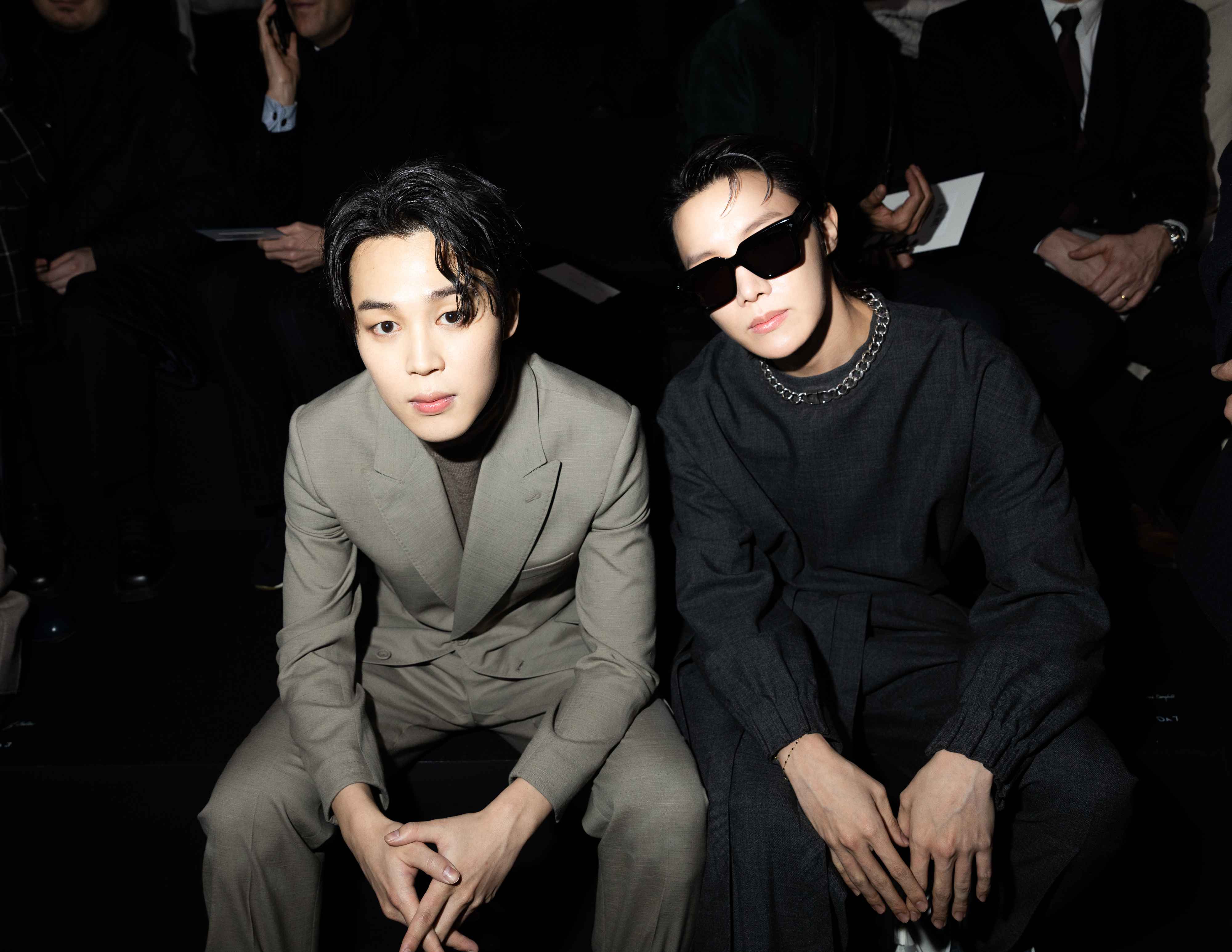 BTS' J-Hope and Jimin look drop dead gorgeous as they attend the Dior show  at the Paris Fashion Week | PINKVILLA