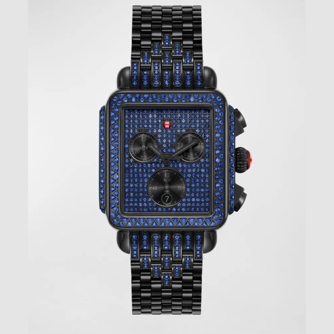 Deco Noir Pavé Sapphire Watch