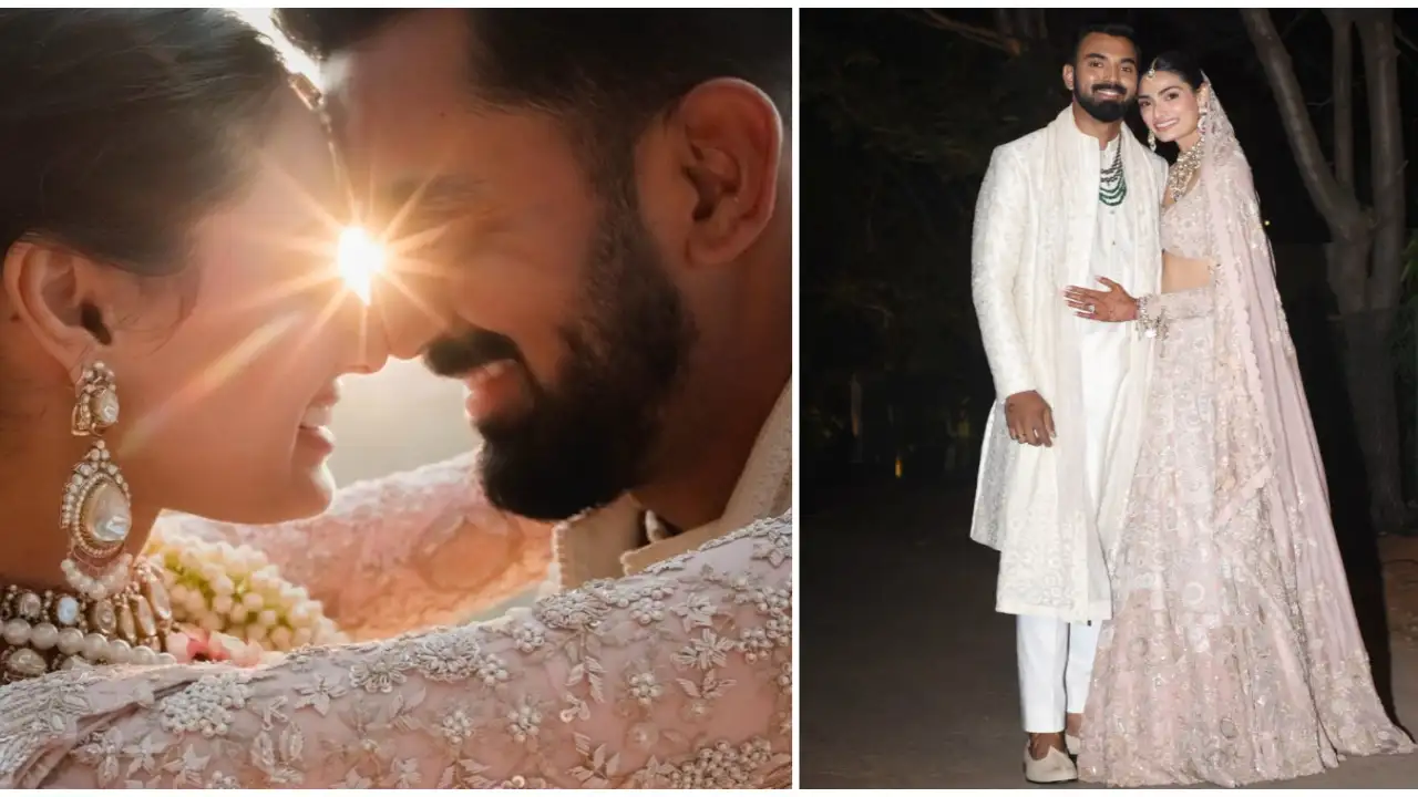 Athiya Shetty and KL Rahul in Anamika Khanna ensembles said yes as bride and groom