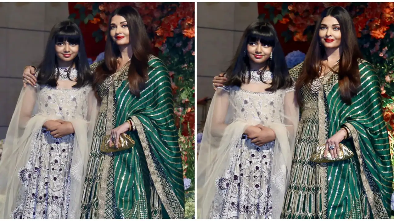 Aishwarya Rai Bachchan and Aaradhya in Manish Malhotra Anarkalis are a dazzling desi duo Aishwarya Rai Bachchan and Aaradhya in Manish Malhotra Anarkalis are a dazzling desi duo