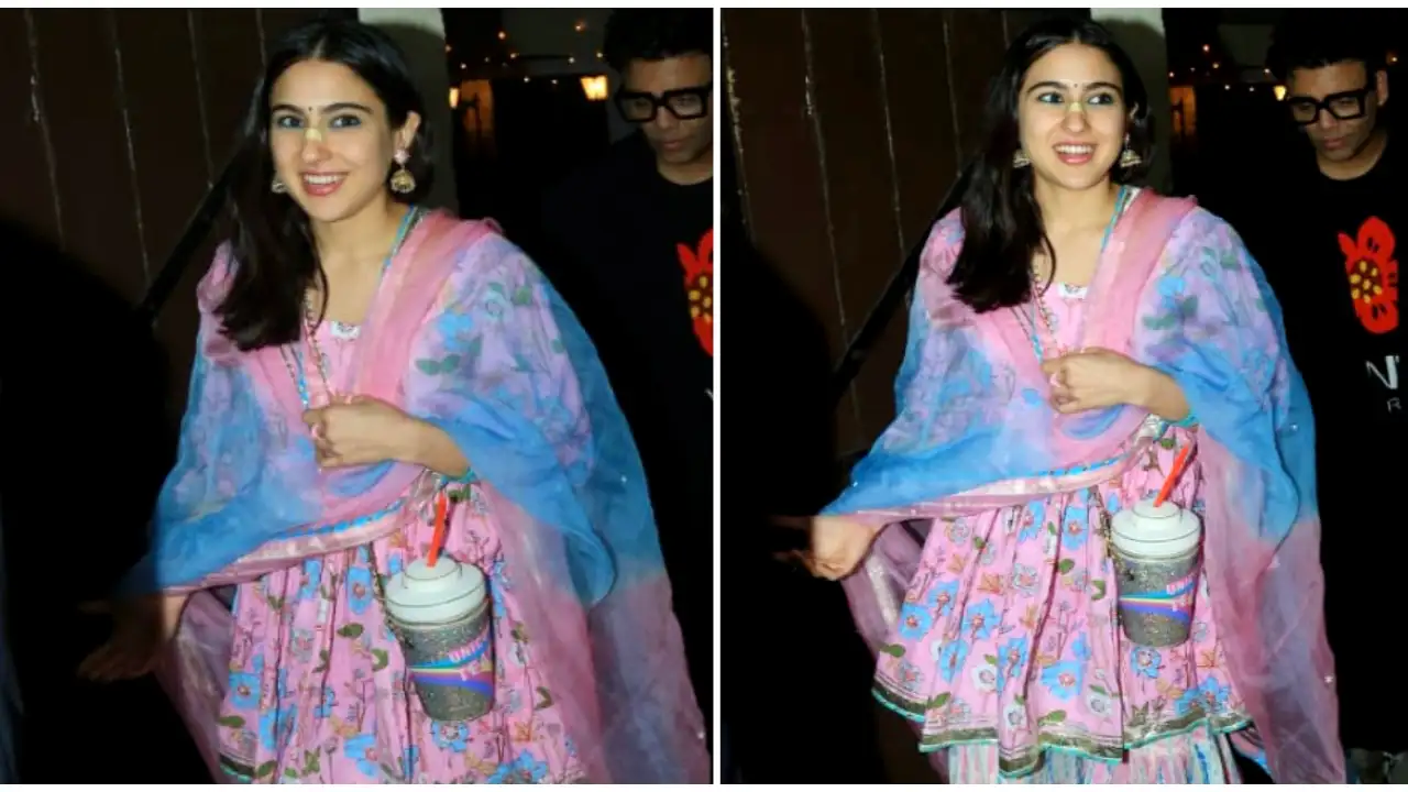 Sara Ali Khan's Aachho sharara set is for a flower-filled fabulous desi look Sara Ali Khan's Aachho sharara set is for a flower-filled fabulous desi look