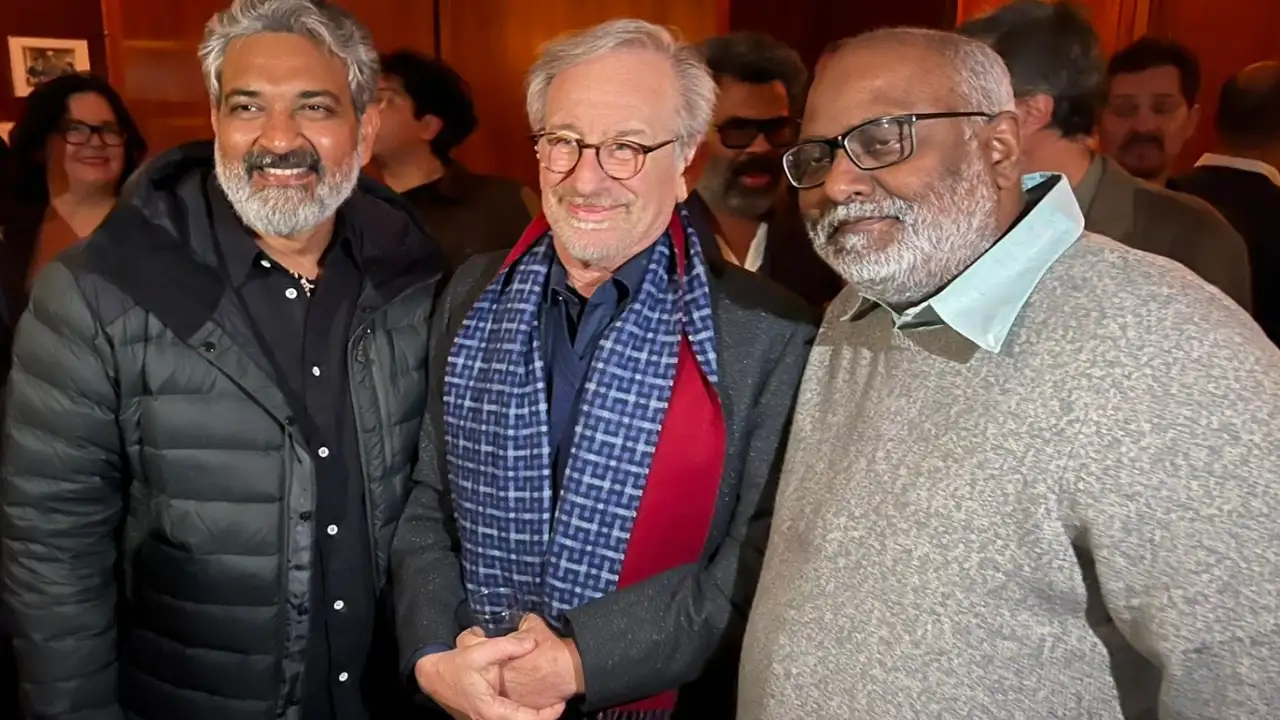 RRR director SS Rajamouli fanboy moment with Steven Spielberg; Shares pics and says 'I met god'