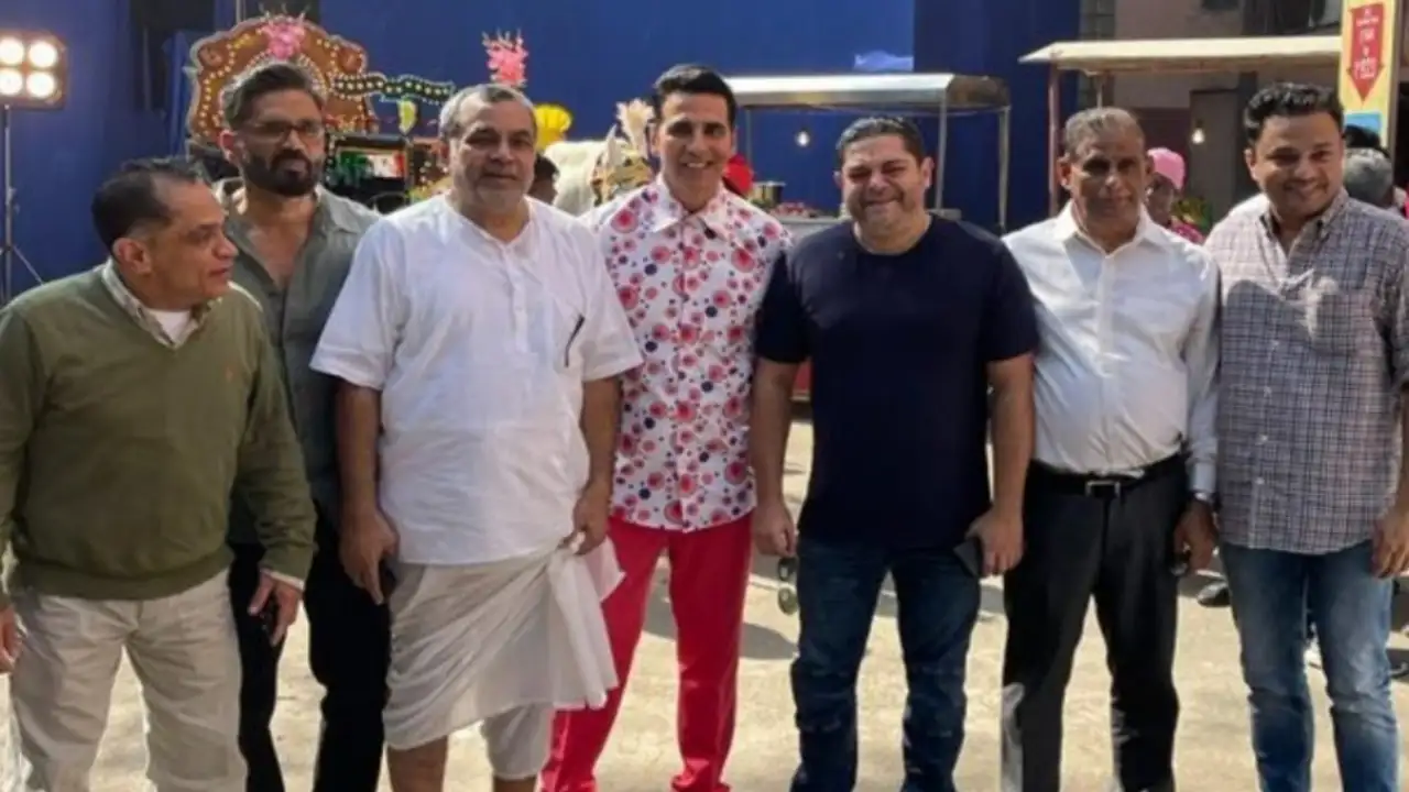 Akshay Kumar, Paresh Rawal and Suniel Shetty shoot for Hera Pheri 3 teaser