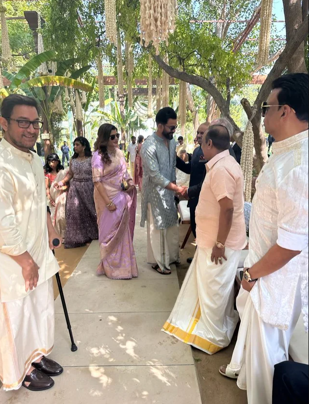 Aamir Khan and celebs' pics from K Madhavan's son's wedding