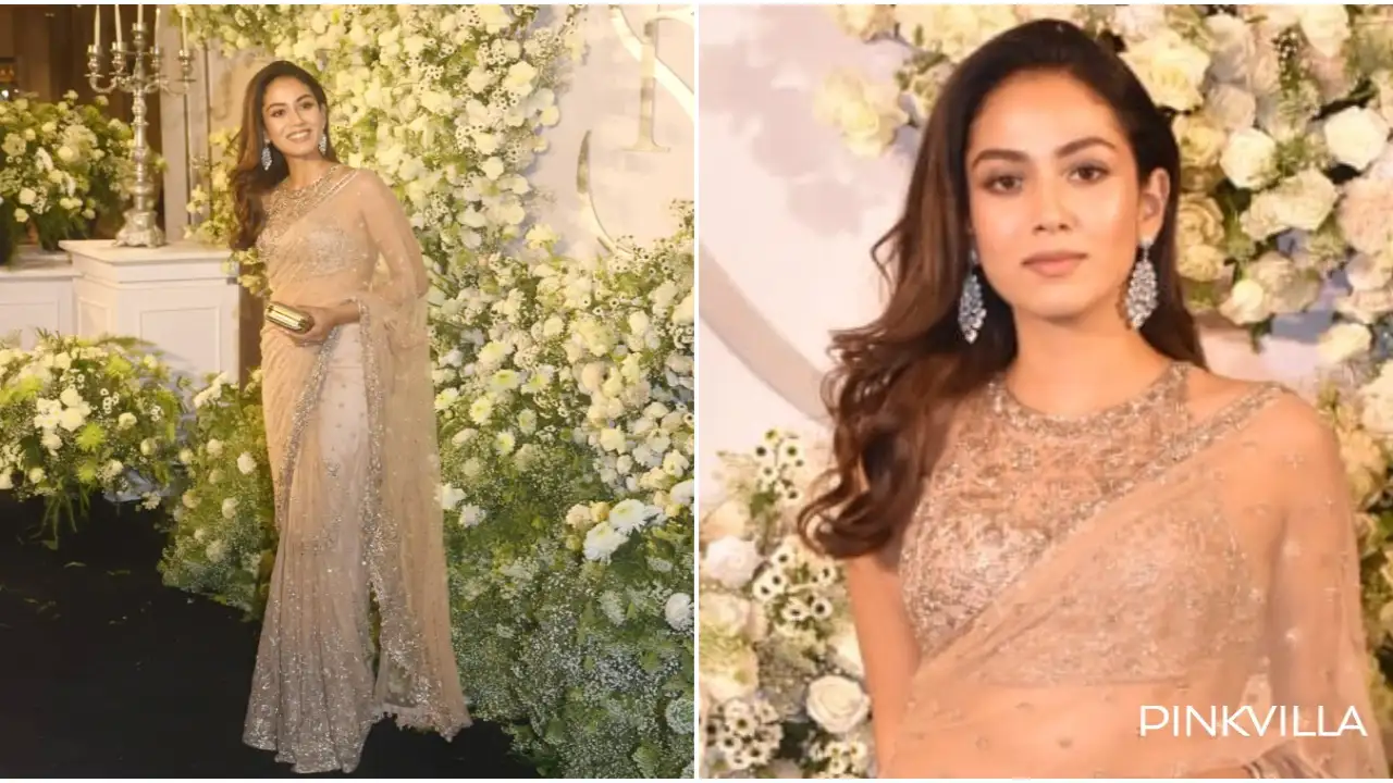 Mira Rajput exudes elegance in Arpita Mehta nude saree set worth Rs 1.9 lakh for Kiara-Sidharth’s reception