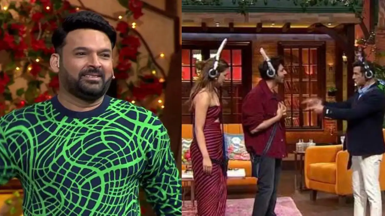 Kapil Sharma plays a game with Shehzada cast Kriti Sanon, Kartik Aaryan and more Kapil Sharma plays a game with Shehzada cast Kriti Sanon, Kartik Aaryan and more