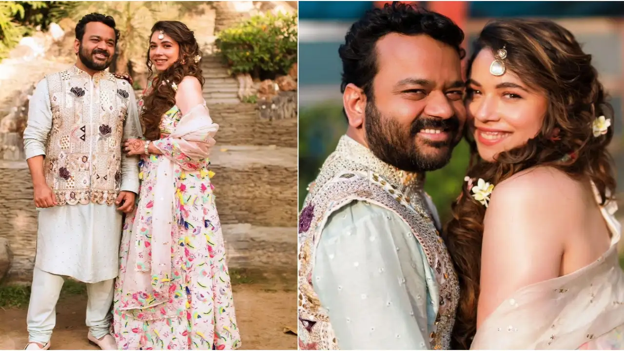 Newlyweds Maanvi Gagroo and Kumar Varun look dreamy in new photos from their luncheon in Delhi.