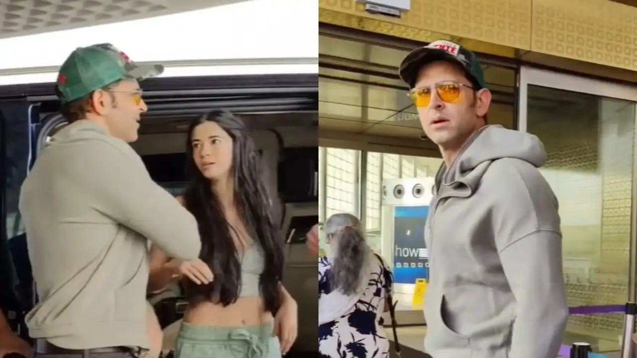 Saba Azad-Hrithik Roshan's affectionate adieu at the airport today will leave you fuzzy; WATCH