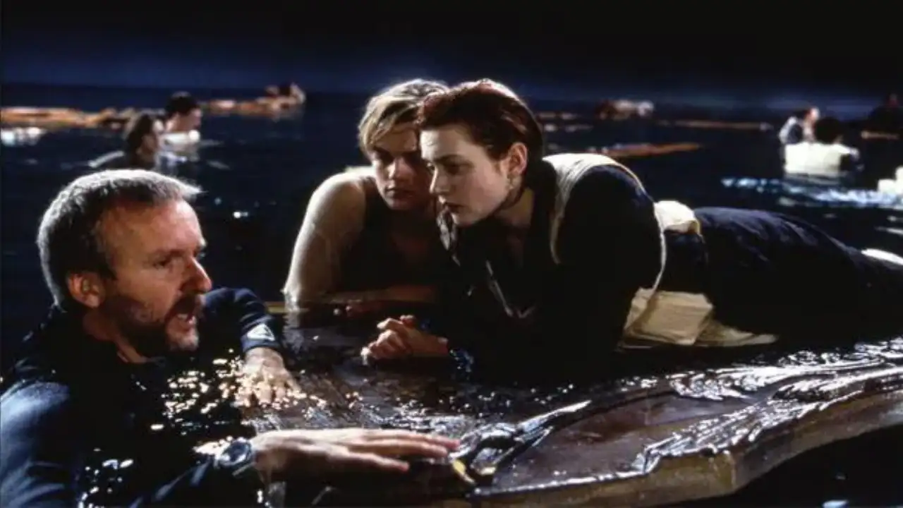 James Cameon, Leonard DiCaprio and Kate Winslet shoot for Titanic's climax scene (Credits: Instagram) James Cameon, Leonard DiCaprio, Kate Winslet shoot, Titanic