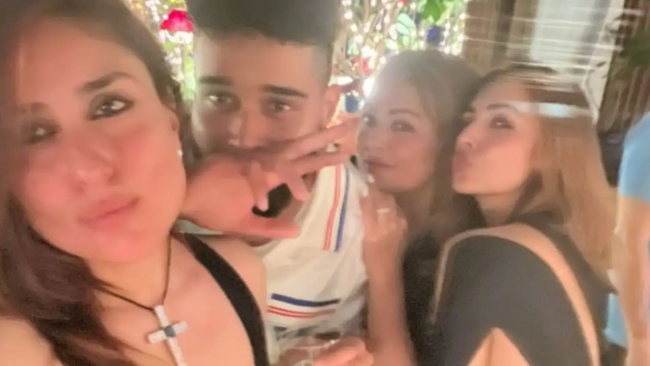 Kareena Kapoor Khan with AP Dhillon, Amrita Arora, and Malaika Arora (Credits: Instagram) Kareena Kapoor Khan, AP Dhillon, Amrita Arora, Malaika Arora