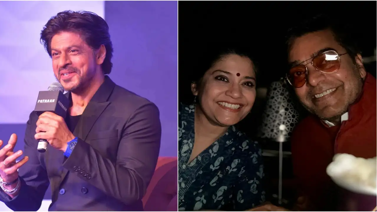 Picture courtesy: APH Images / Twitter Shah Rukh Khan looks handsome / Renuka Shahane and Ashutosh Rana watch Pathaan