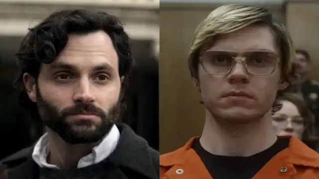 Penn Badgley dans You Saison 4, Evan Peters dans Dahmer - Monster : The Jeffrey Dahmer Story (Images : Netflix YouTube) 