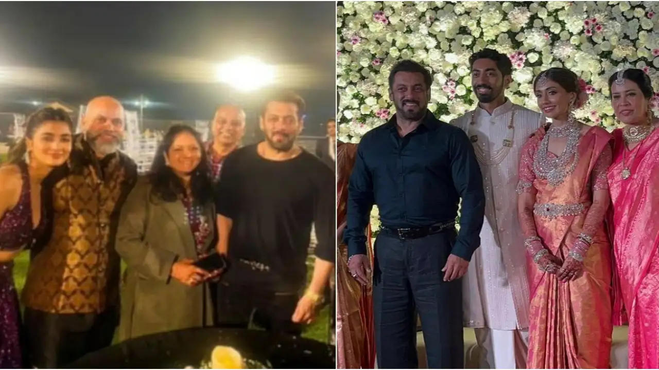 Picture courtesy: Twitter Salman Khan attends Pooja Hegde's brother's wedding