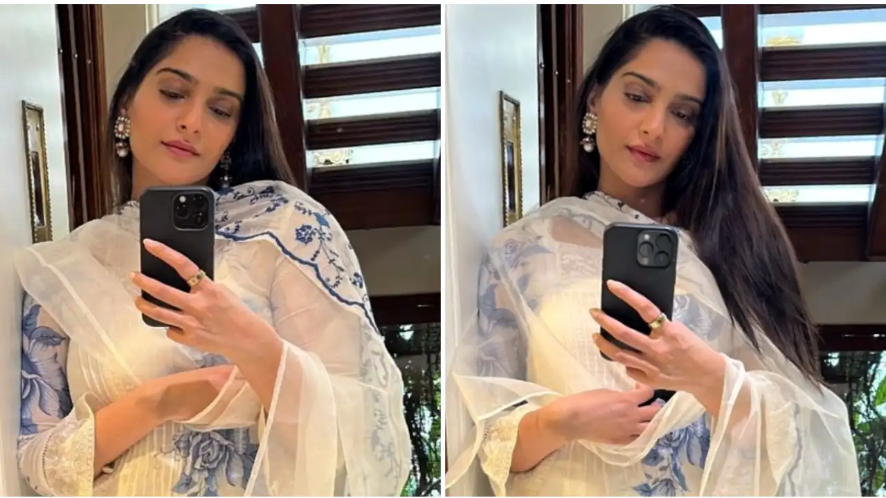 Sonam Kapoor's Aprajita Toor Kolhapuri flats are gloriously glam with her flower power-high kurta set Sonam Kapoor, ethnic style, bollywood, kurtas, fashion
