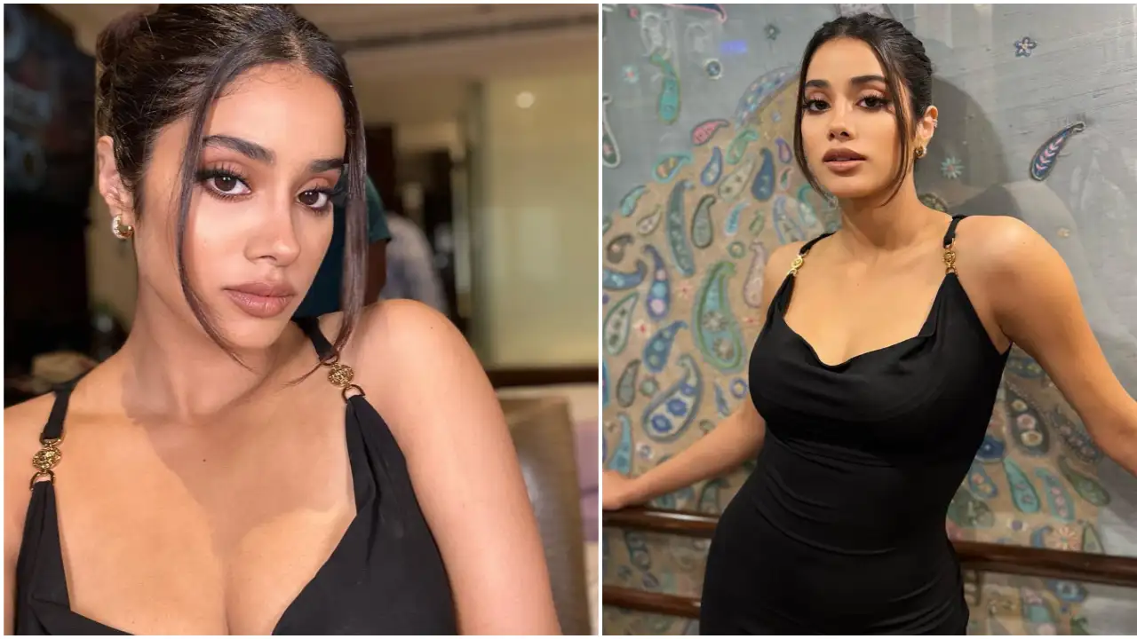 Janhvi Kapoor looks bewitching in a black Versace midi dress; Khushi Kapoor calls her ‘Sexy gorl’-PICS