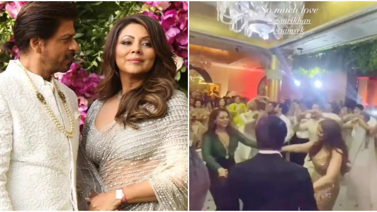 1068884988 shah rukh khan gauri khan shake a leg on ap dhillons song at alanna pandays wedding reception video 1280*720
