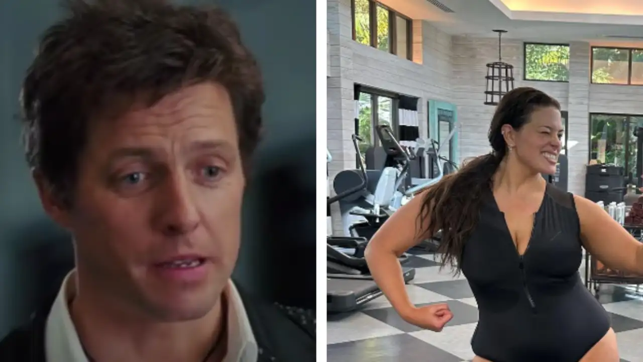 Hugh Grant and Ashely Graham (Credits: YouTube and Instagram) Hugh Grant and Ashely Graham,