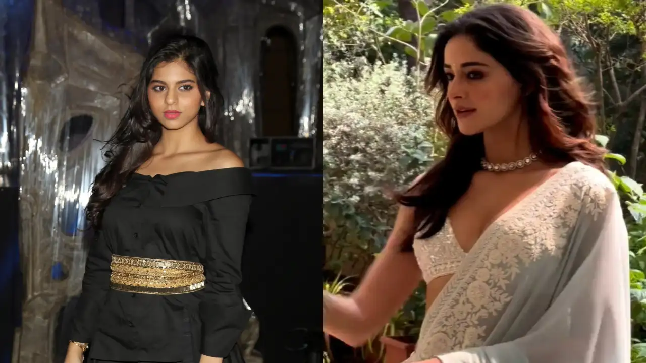 Ananya Panday exudes desi-girl vibes in a light blue saree, BFF Suhana Khan’s reaction is priceless; WATCH