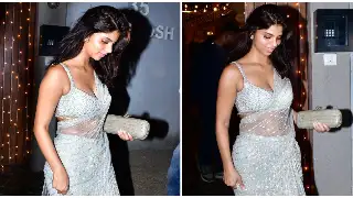 Suhana Khan's Falguni and Shane Peacock sheer saree is the best sparkly bet for Spring weddings 