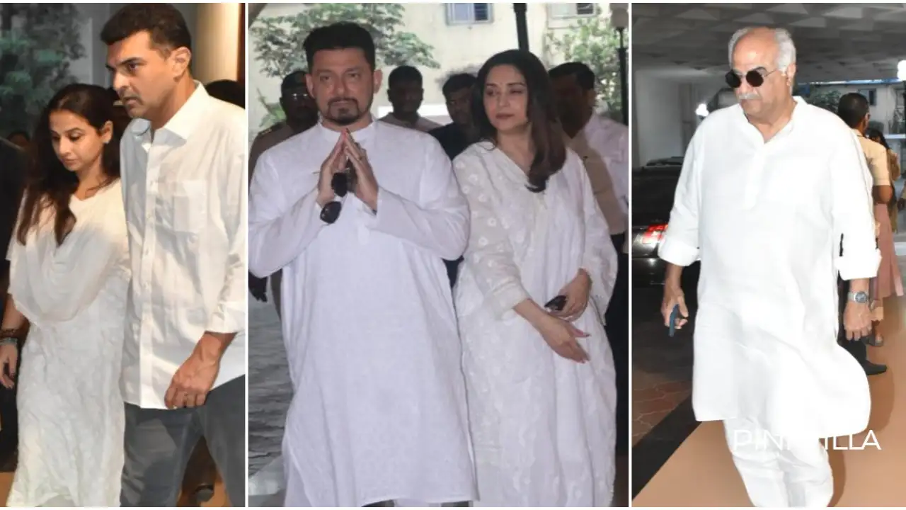 Madhuri Dixit’s Mother’s Prayer Meet: Actress arrives with Shriram Nene; Vidya Balan, Boney Kapoor spotted Madhuri Dixit’s Mother’s Prayer Meet: Actress arrives with Shriram Nene; Vidya Balan, Boney Kapoor spotted