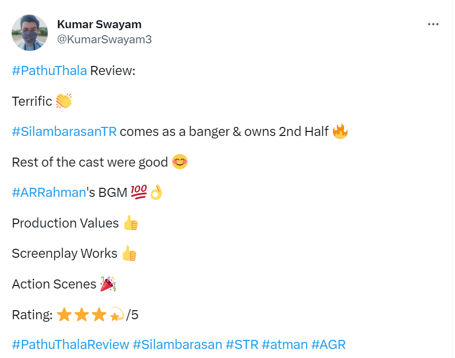 Pathu Thala Twitter review