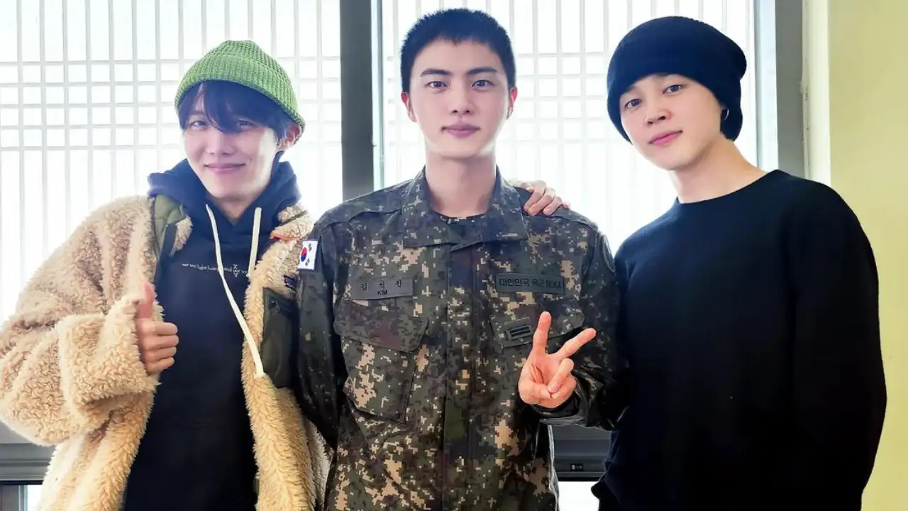 J-Hope, Jin and Jimin; Picture Courtesy: Jin’s Instagram J-Hope, Jin and Jimin; Picture Courtesy: Jin’s Instagram