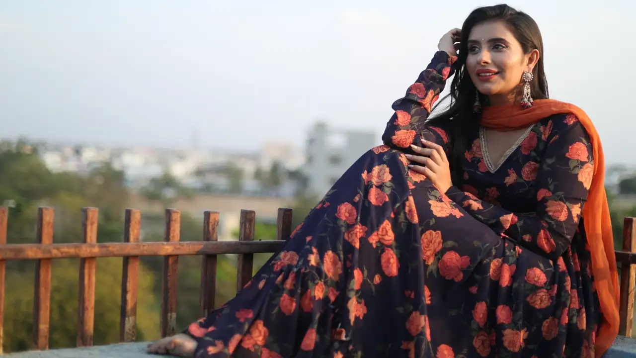 Charu Asopa looked stunning in a floor-length anarkali at a family function Charu Asopa
