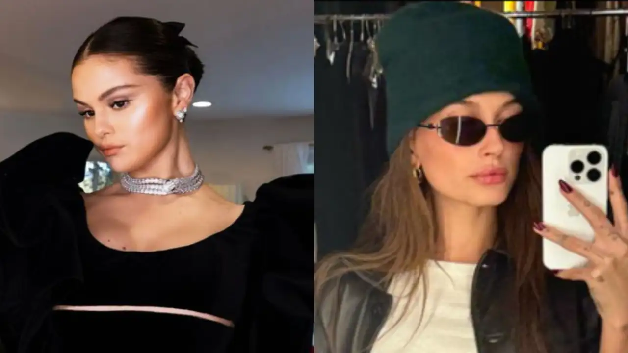  Hailey Bieber takes lessons from Selena Gomez and copies her moves as per old videos that are going viral. (Credits - Instagram)