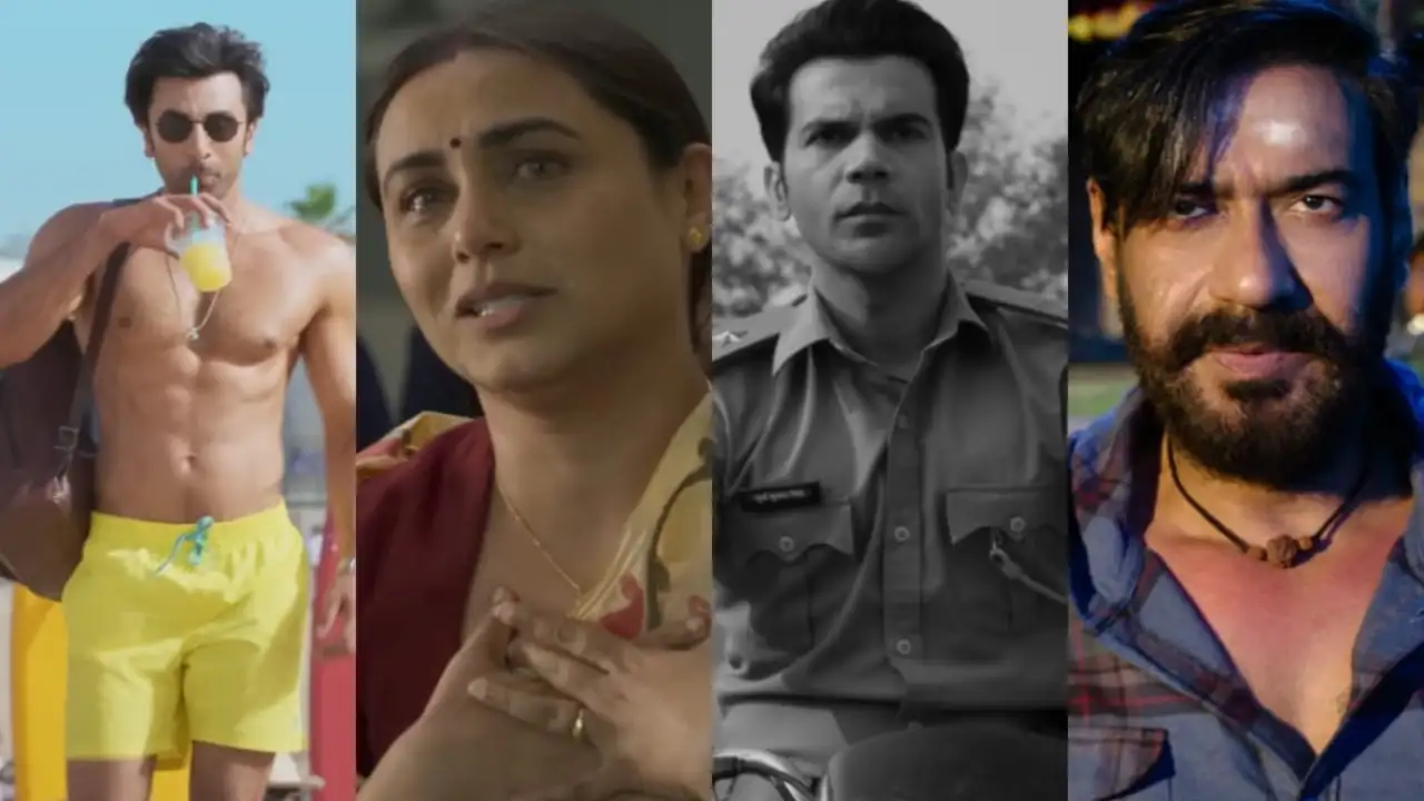 Audiences have become very choosy about the kind of films that they will prefer to watch theatrically (Credit: T-Series, Zee Studios, ADFF) Ranbir Kapoor, Rani Mukerji, Rajkummar Rao, Ajay Devgn