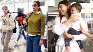 Airport Spotting: Kajal Aggarwal greets paps with son Neil; Namrata Shirodkar and Sitara jet off for a holiday